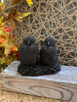 Load image into Gallery viewer, Vintage Fisher Owl Sculpture – Heavy Resin Twin Owls on Nest – Made in England – Rustic Wildlife Decor
