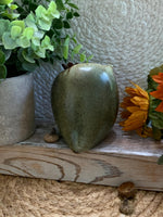 Load image into Gallery viewer, Studio Pottery Owl Figurine - Speckled Green Brown Ceramic 3.5” Tall
