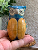 Load image into Gallery viewer, Colorful Tonala Style Ceramic Owl Figurine - Hand Painted Folk Art Owl
