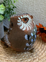 Load image into Gallery viewer, Hand-Painted Terra Cotta Owl – Folk Art Sculpture – Rustic Owl Figurine
