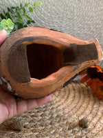 Load image into Gallery viewer, Hand-Painted Terra Cotta Owl – Folk Art Sculpture – Rustic Owl Figurine
