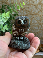 Load image into Gallery viewer, Mini Cold Bronze Owl Figurine – Charles Earnhardt – Saw-Whet Owl Wildlife Art
