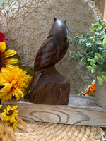 Load image into Gallery viewer, Solid Wood Hand Carved Owl Sculpture – 8.75” Tall – Rustic Folk Art Decor
