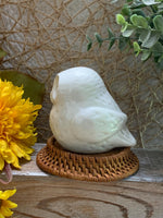 Load image into Gallery viewer, Mini White Ceramic Owl Figurine – 3” Tall – Glossy Pottery Modern Decor
