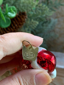Vintage KSA Glass Yorkie Dog Christmas Ornament – Hand Painted Plaid Coat