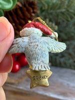 Load image into Gallery viewer, Vintage Disney Owl Christmas Ornament – Santa Hat &amp; Star – 1.5” Resin Figure
