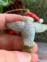 Load image into Gallery viewer, Vintage Disney Owl Christmas Ornament – Santa Hat &amp; Star – 1.5” Resin Figure
