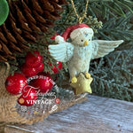 Load image into Gallery viewer, Vintage Disney Owl Christmas Ornament – Santa Hat &amp; Star – 1.5” Resin Figure

