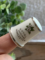 Load image into Gallery viewer, Royal Worcester Bone China Thimble Bluebirds and Blossoms 1980s Vintage England 1 Inch Miniature Collectible
