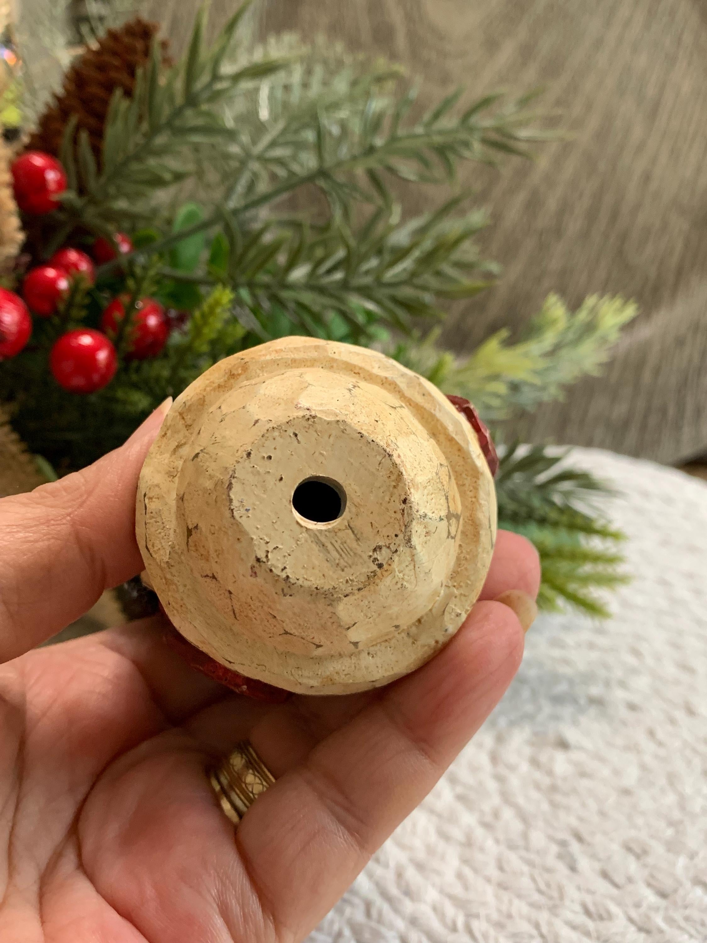 Vintage Snowman Ornament with Bottle Brush Tree – Rustic Pot Holiday Decor