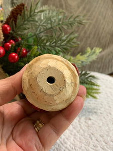 Vintage Snowman Ornament with Bottle Brush Tree – Rustic Pot Holiday Decor