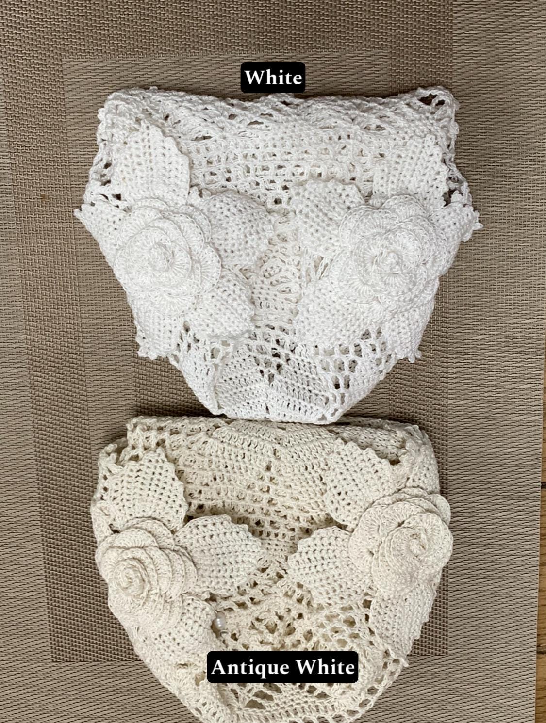 Handmade Crochet Wedding Veil – Available in Cream, Ecru, Antique White & White with Freshwater Pearl Accents