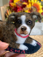 Load image into Gallery viewer, Custom Pitbull Ornament – Needle Felted Pet Keepsake – Personalized Dog Memorial or Holiday Gift
