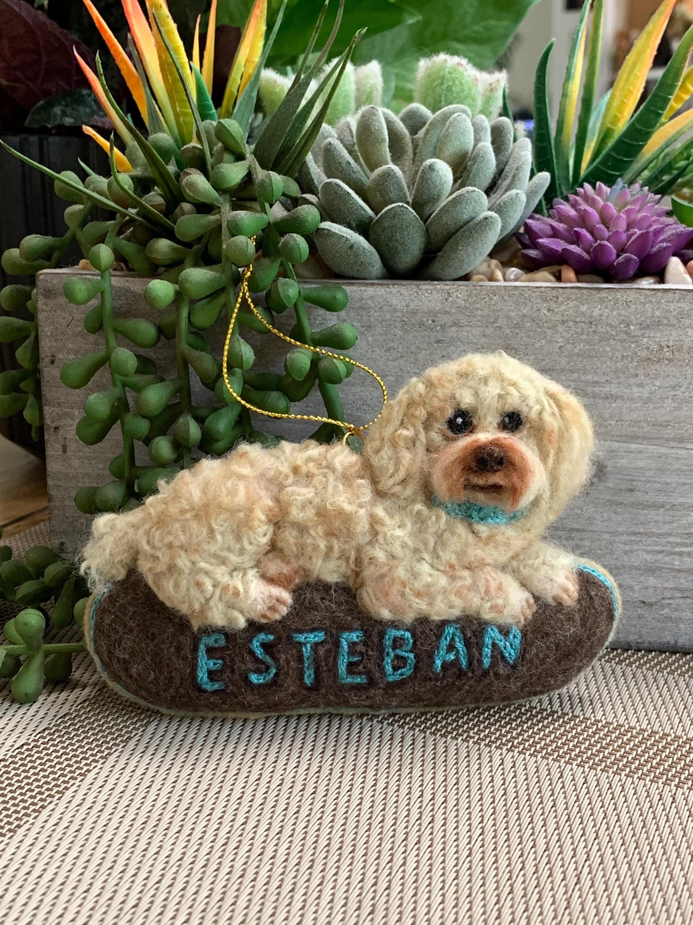 Custom Poodle Ornament – Needle Felted Pet Keepsake – Personalized Dog Memorial or Holiday Gift