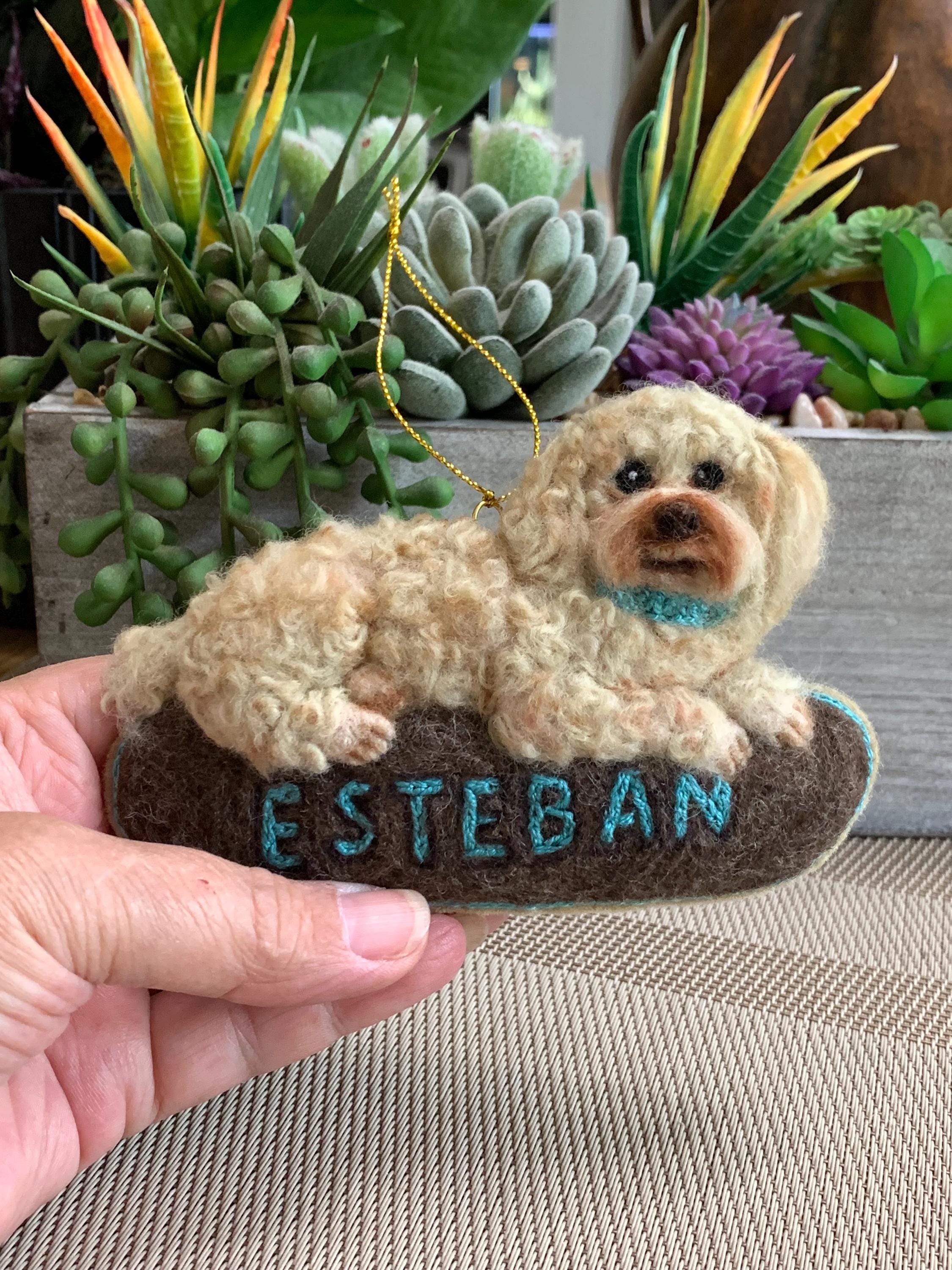 Custom Poodle Ornament – Needle Felted Pet Keepsake – Personalized Dog Memorial or Holiday Gift