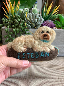 Custom Poodle Ornament – Needle Felted Pet Keepsake – Personalized Dog Memorial or Holiday Gift
