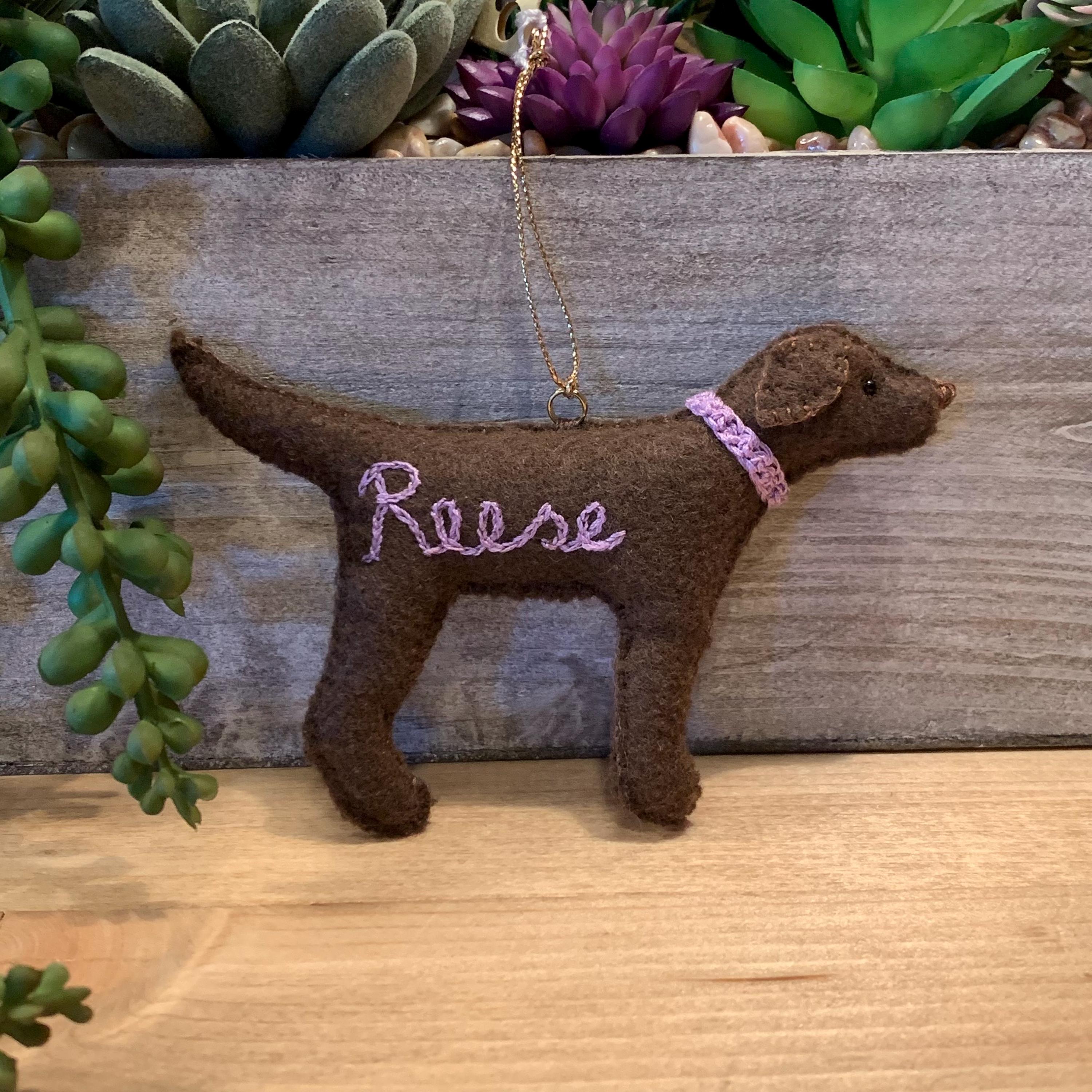 Personalized Labrador Retriever Ornament-Black Lab-Yellow Lab-Chocolate Lab-Lab Lover Gift-Felt Dog Ornament-Dog Ornament
