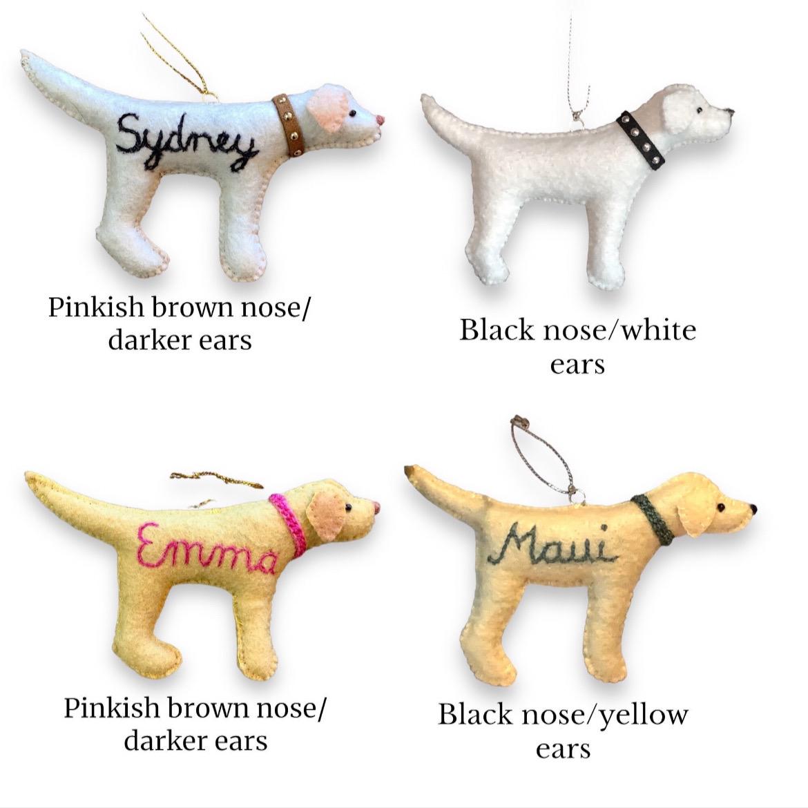 Personalized Labrador Retriever Ornament-Black Lab-Yellow Lab-Chocolate Lab-Lab Lover Gift-Felt Dog Ornament-Dog Ornament