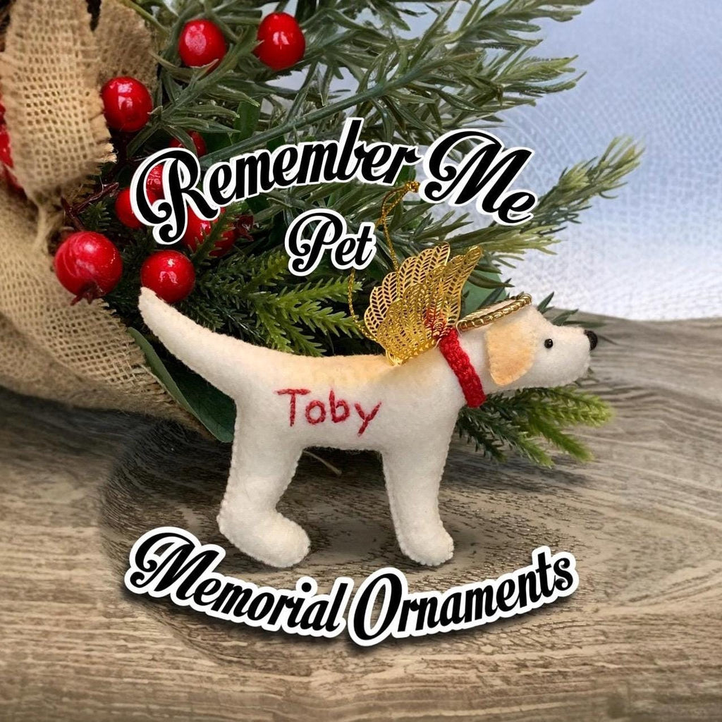 Personalized Labrador Angel Ornament with a crochet collar-Pet Memorial