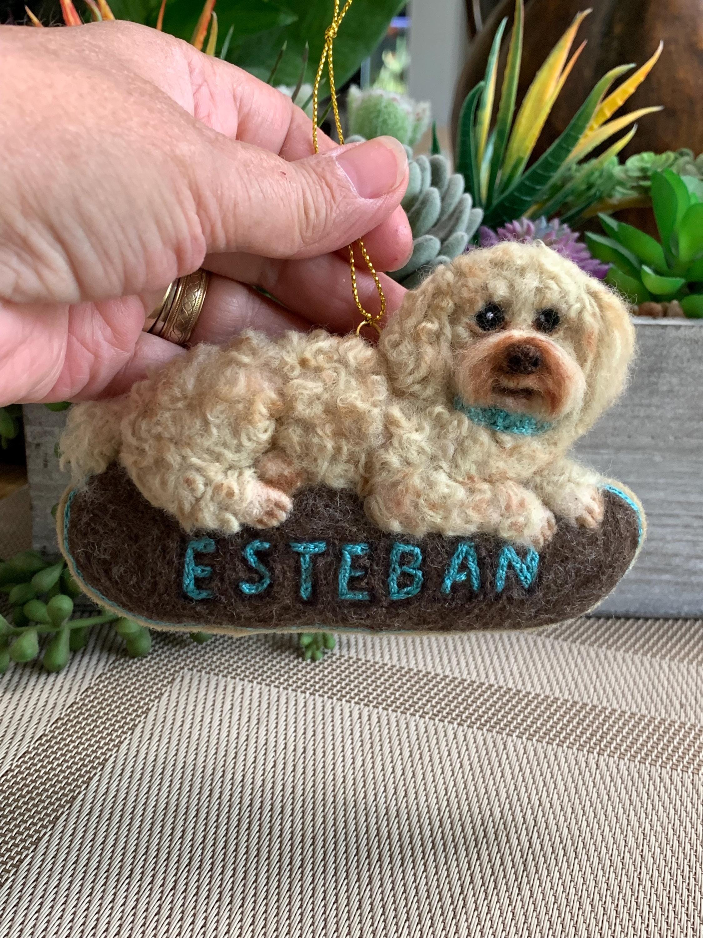 Custom Poodle Ornament – Needle Felted Pet Keepsake – Personalized Dog Memorial or Holiday Gift