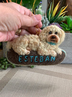 Load image into Gallery viewer, Custom Poodle Ornament – Needle Felted Pet Keepsake – Personalized Dog Memorial or Holiday Gift
