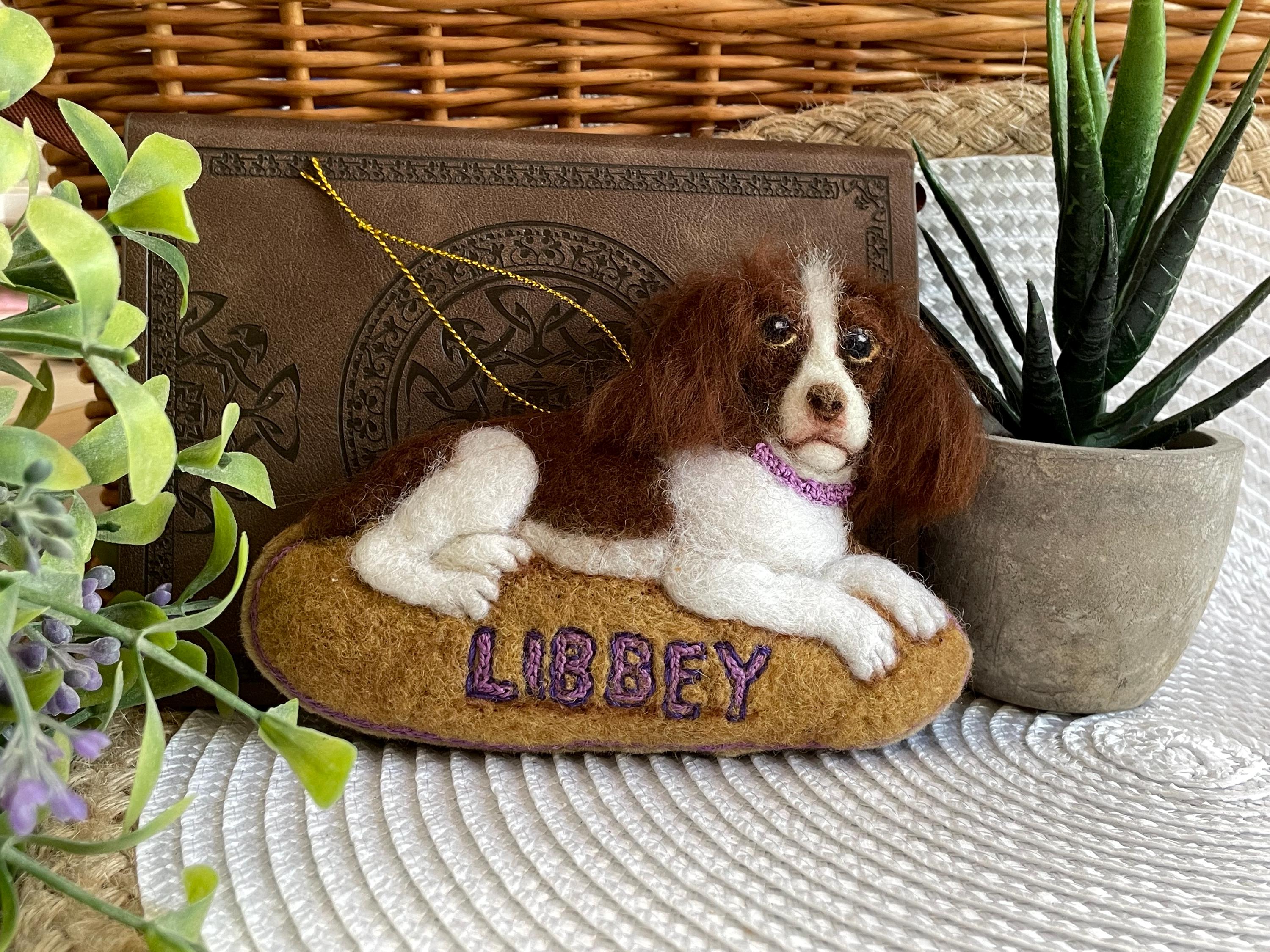 Custom Brittany Spaniel Ornament – Needle Felted Pet Keepsake – Personalized Dog Memorial or Holiday Gift