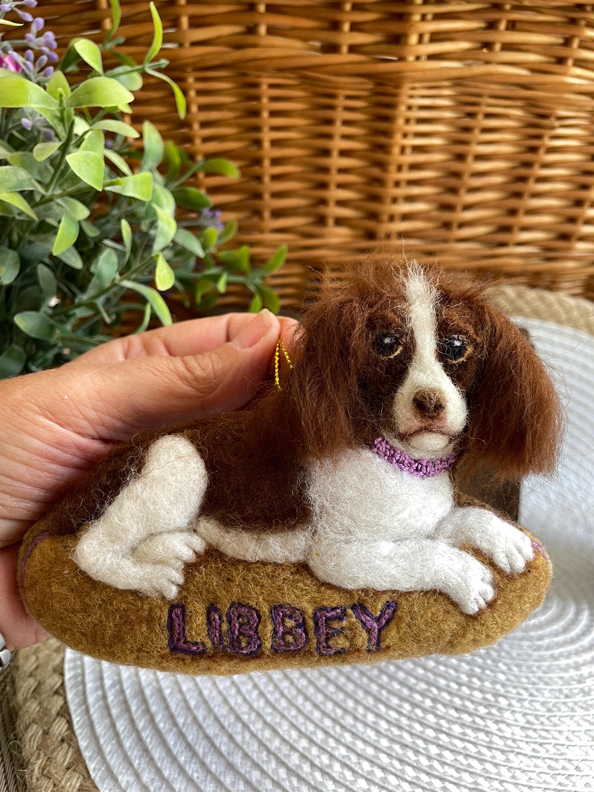 Custom Brittany Spaniel Ornament – Needle Felted Pet Keepsake – Personalized Dog Memorial or Holiday Gift