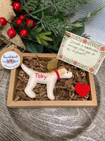 Load image into Gallery viewer, Personalized Labrador Angel Ornament with a crochet collar-Pet Memorial
