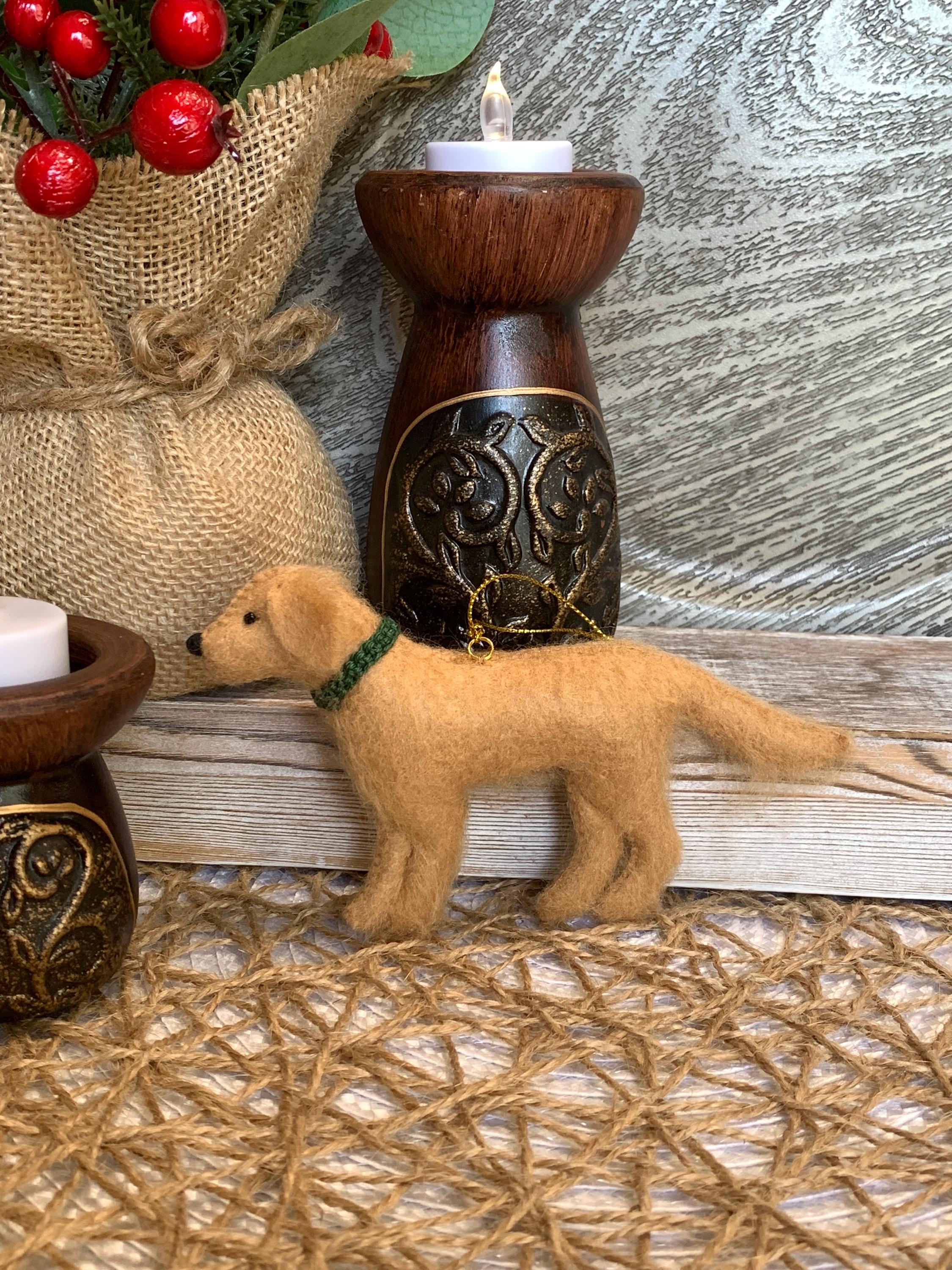 Personalized Golden Retriever Felt Ornament-Valentines Day Gift