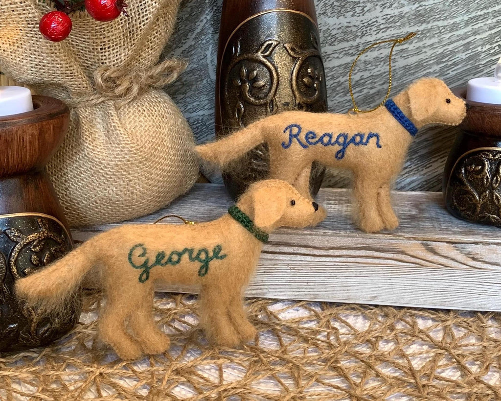 Personalized Golden Retriever Felt Ornament-Valentines Day Gift