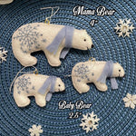 Load image into Gallery viewer, Felt Polar Bear Ornament - Mama Bear, Cub, or Family Set (Handmade &amp; Embroidered)
