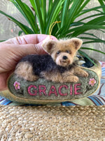 Load image into Gallery viewer, Custom Needle Felted Yorkshire Terriers Ornament: Personalized Pet Memorial Keepsake
