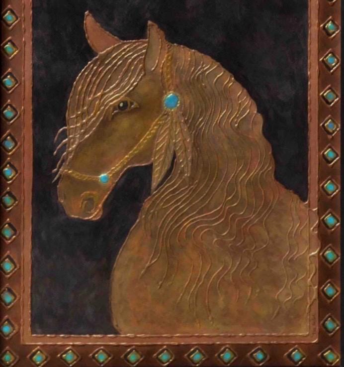 Southwestern Horse Painting-Horse Painting-Original Horse Painting-Framed Horse Painting