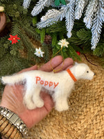 Load image into Gallery viewer, Personalized English Cream Golden Retriever Felt Ornament

