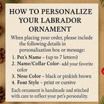Load image into Gallery viewer, Personalized Chocolate Lab Ornament with a crochet collar
