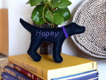 Load image into Gallery viewer, Personalized Black Lab Ornament with a crochet collar
