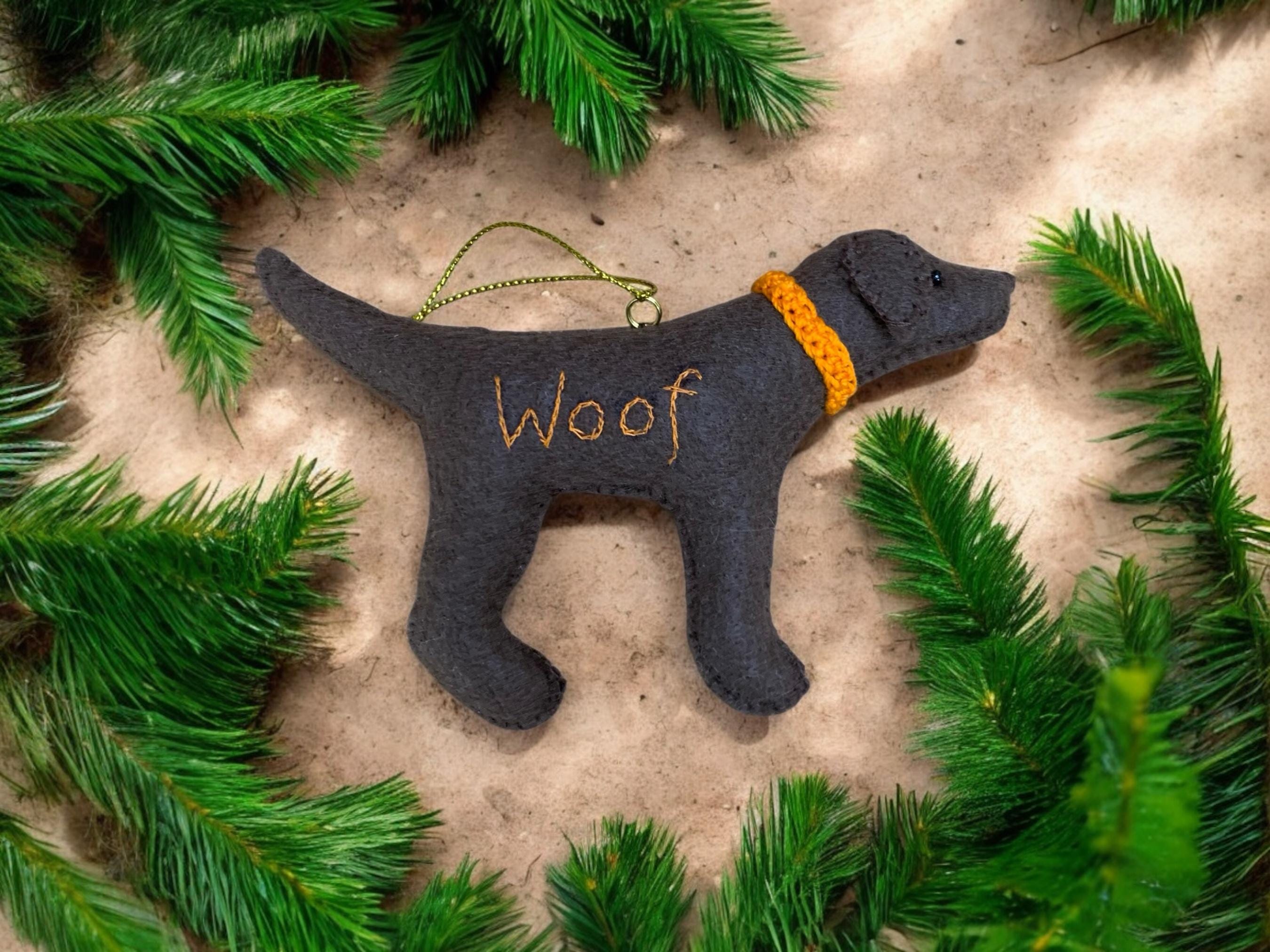 Personalized Lab Ornament with a crochet collar