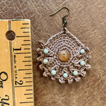 Load image into Gallery viewer, Handmade Crochet Earrings with Wooden Beads – Boho Style
