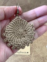 Load image into Gallery viewer, Handmade Crochet Earrings with Wooden Beads – Boho Style
