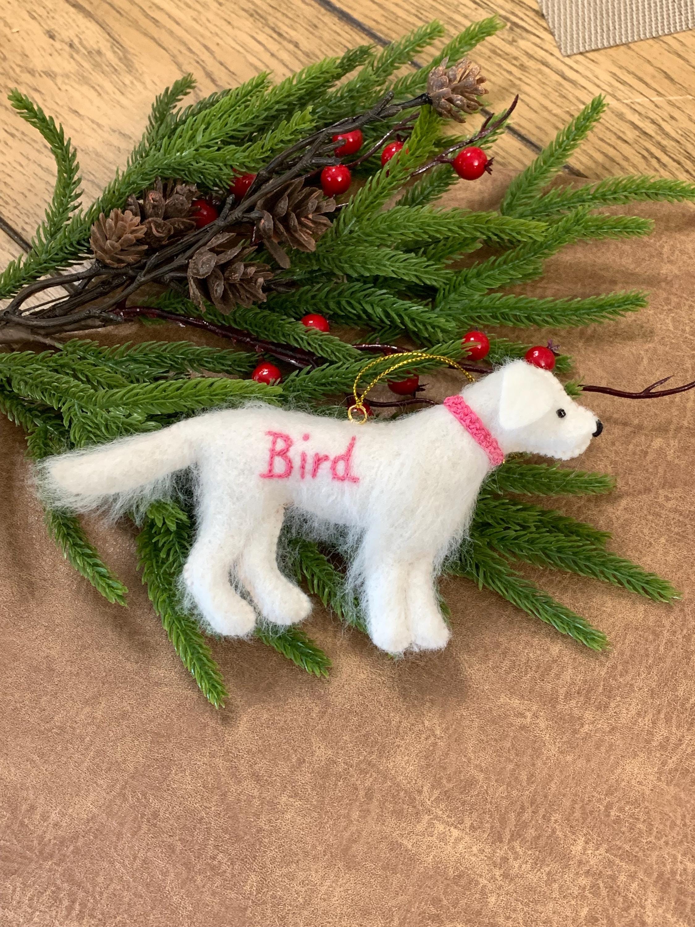 Personalized English Cream Golden Retriever Felt Ornament
