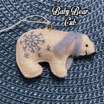 Load image into Gallery viewer, Felt Polar Bear Ornament - Mama Bear, Cub, or Family Set (Handmade &amp; Embroidered)
