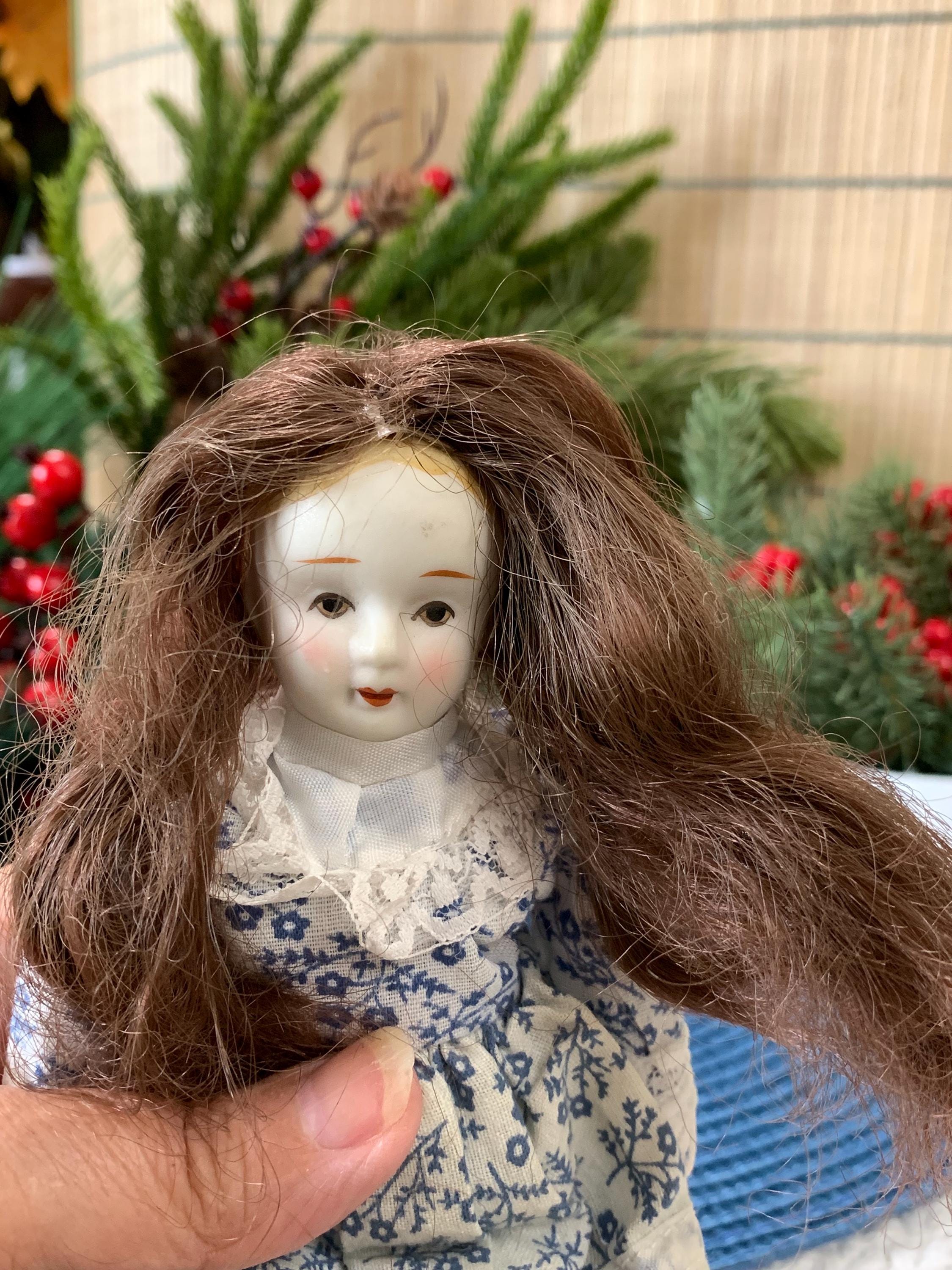 Set of 3 Porcelain Hanging Dolls – Vintage-Style Decorative Reproduction Dolls