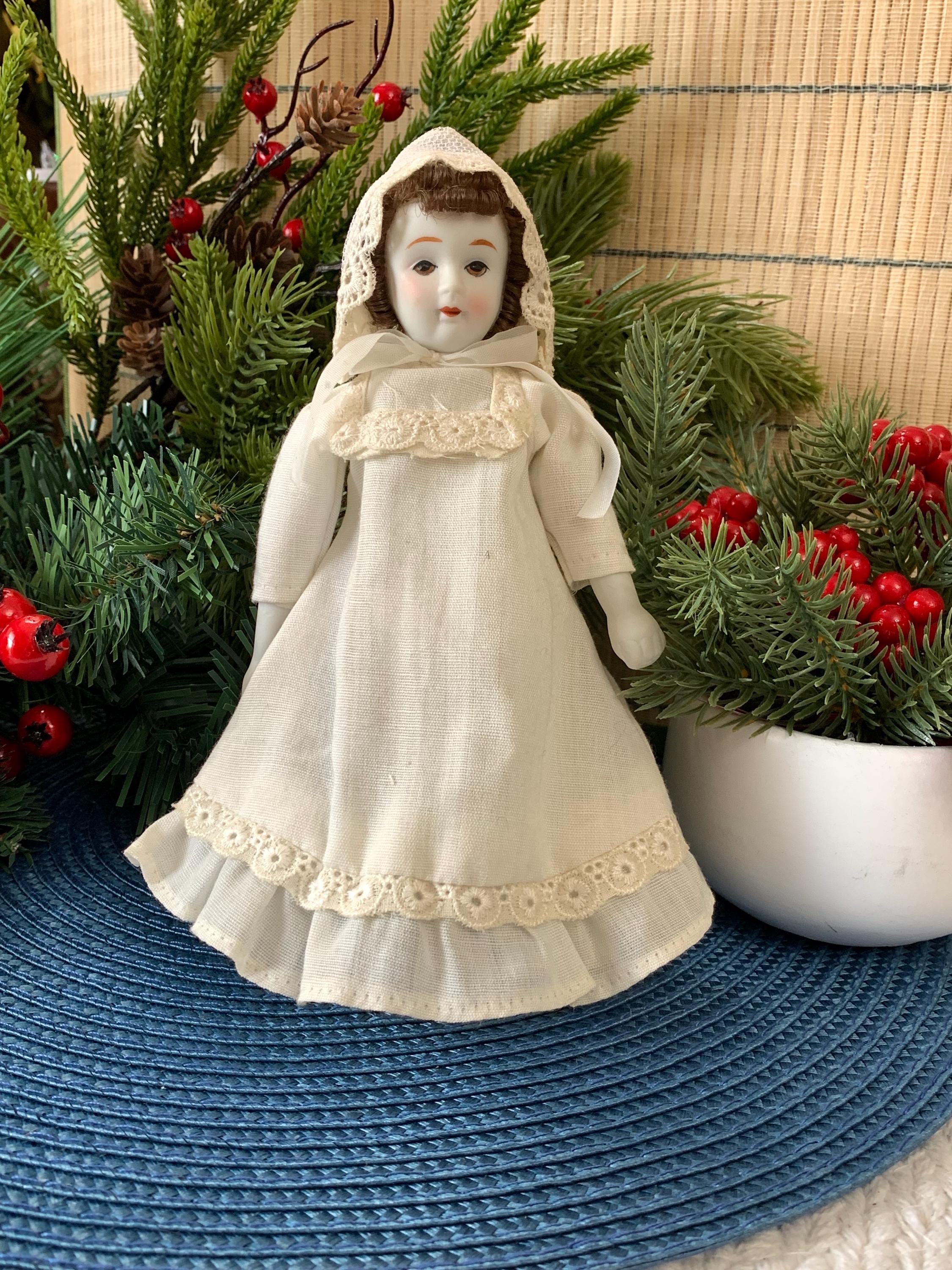 Set of 3 Porcelain Hanging Dolls – Vintage-Style Decorative Reproduction Dolls