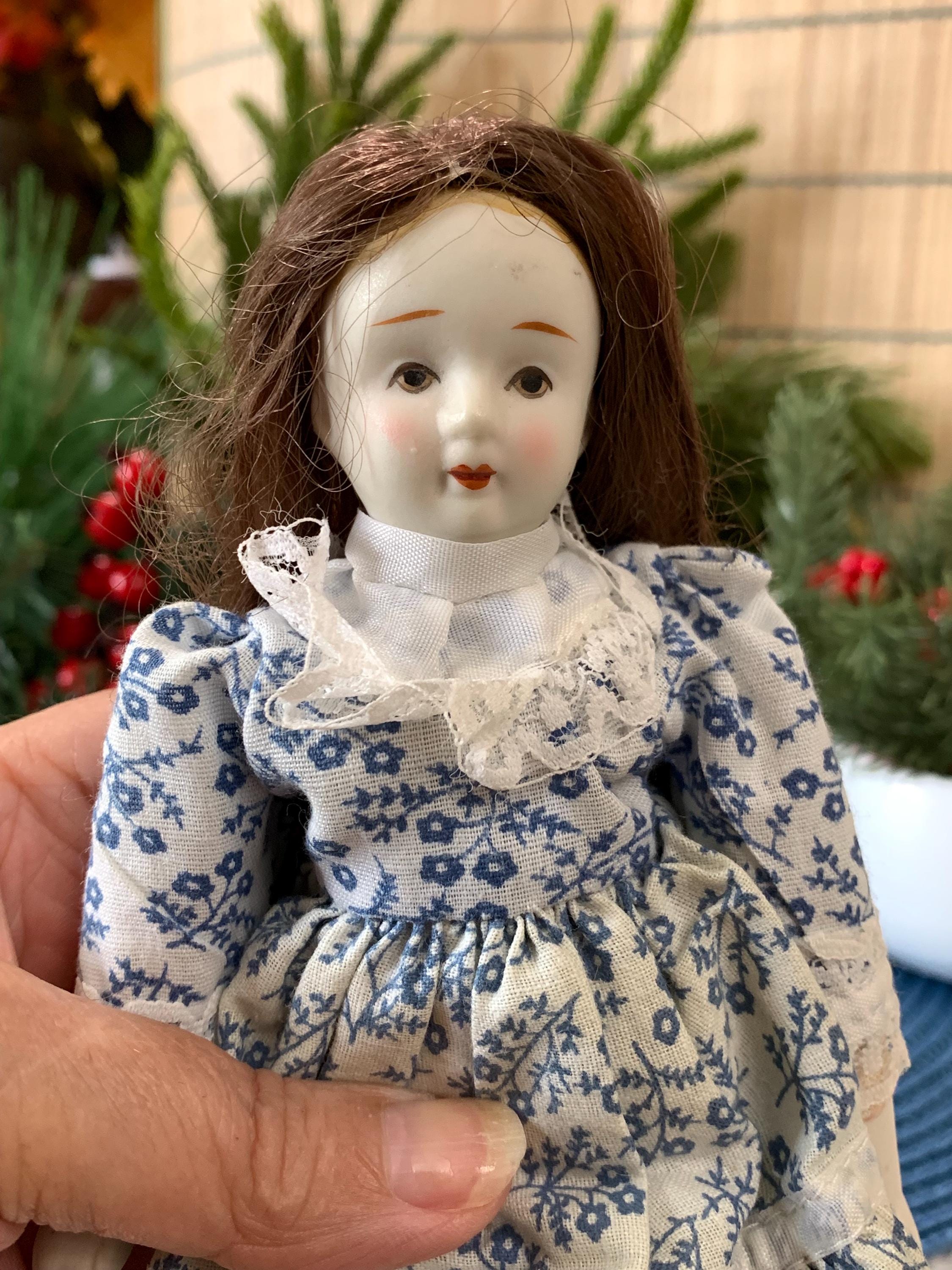 Set of 3 Porcelain Hanging Dolls – Vintage-Style Decorative Reproduction Dolls