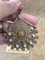 Load image into Gallery viewer, Handmade Crochet Earrings with Wooden Beads – Boho Style
