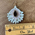 Load image into Gallery viewer, Handmade Crochet Teardrop Earrings with Gold Beads – Boho Statement Jewelry
