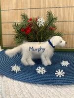 Load image into Gallery viewer, Personalized English Cream Golden Retriever Felt Ornament
