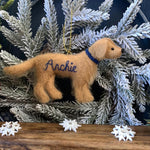 Load image into Gallery viewer, Personalized Golden Retriever Felt Dog Ornament with Gift Box – Custom Name Keepsake
