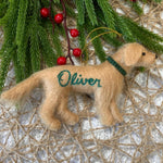 Load image into Gallery viewer, Personalized Golden Retriever Felt Dog Ornament with Gift Box – Custom Name Keepsake
