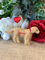Load image into Gallery viewer, Personalized Golden Retriever Felt Dog Ornament with Gift Box – Custom Name Keepsake

